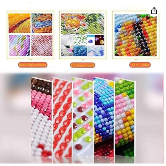 Diamond Painting Kit Full Round Drill Diamond Dot Gem Art Kit 13.78x13.78 Inch - Picture 6 of 7